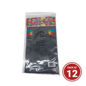 Plastic Rectangle Table Cover black - vs packaging