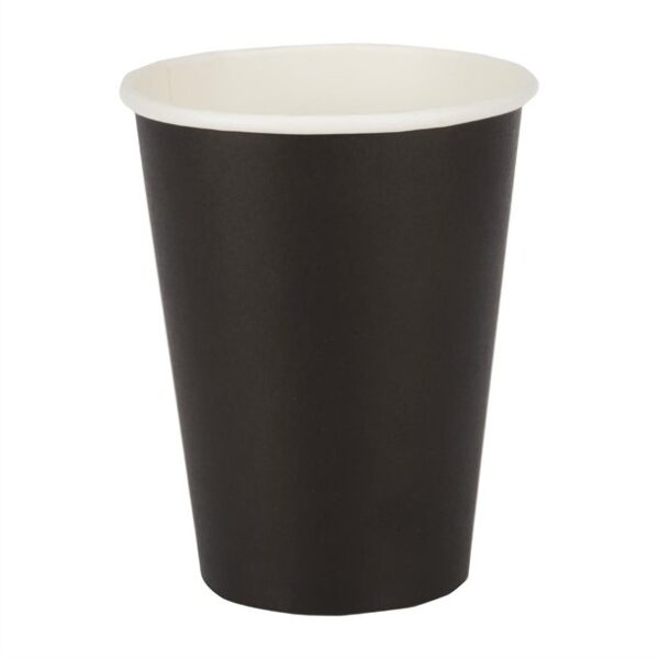 12oz Black Single Wall Coffee Cup Vs Packaging 3489