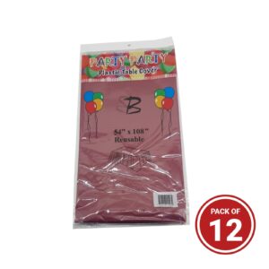 Plastic Rectangle Table Cover burgundy - vs packaging