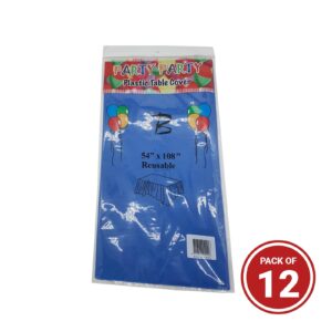 Plastic Rectangle Table Cover royal blue - vs packaging